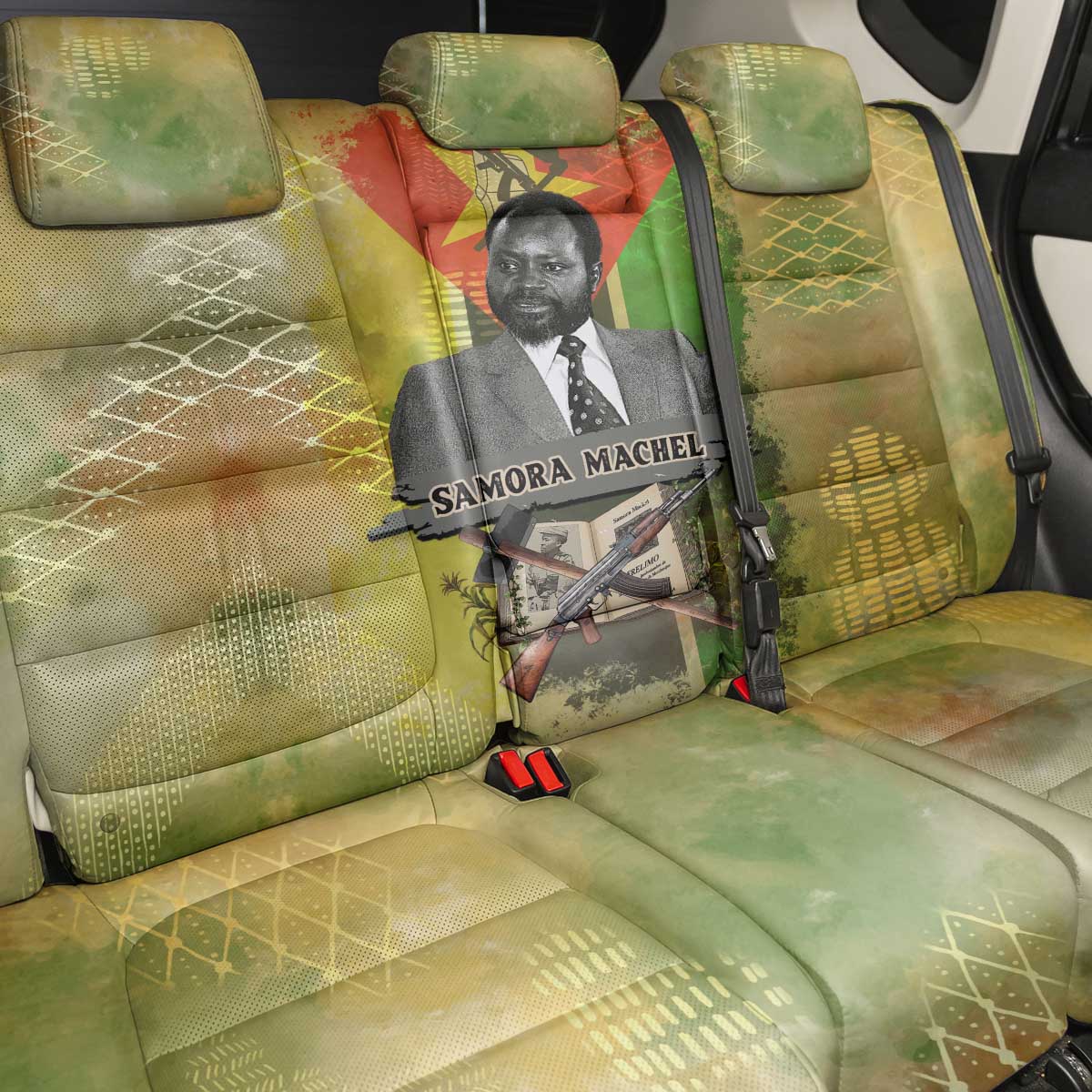 Samora Machel Back Car Seat Cover Mozambique Flag Unity and Victory Quote Liberation Struggle - African Freedom Tribute - Wonder Print Shop
