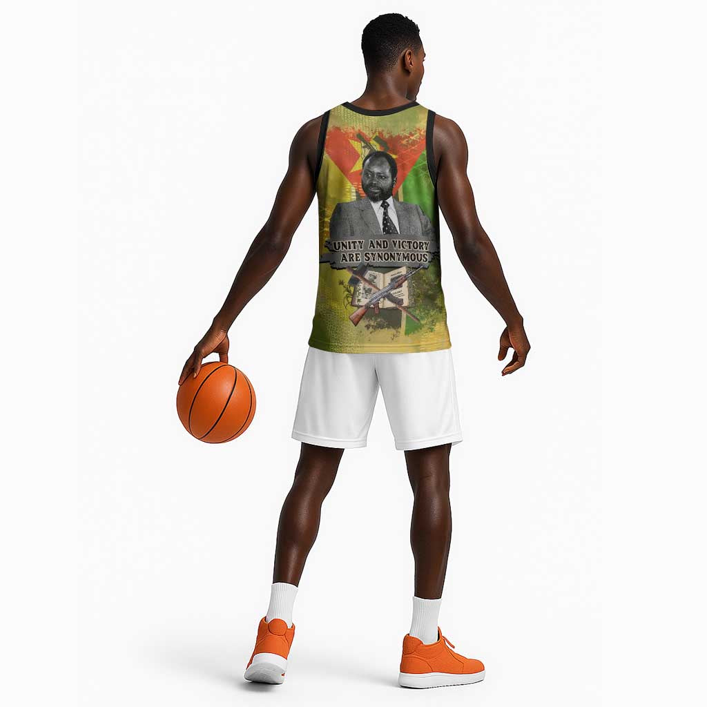 Samora Machel Basketball Jersey Mozambique Flag Unity and Victory Quote Liberation Struggle - African Freedom Tribute - Wonder Print Shop