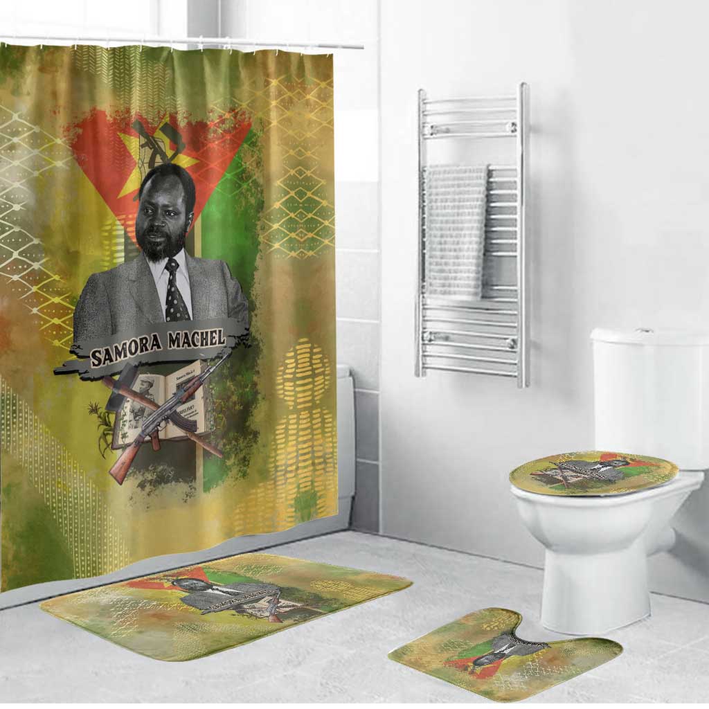 Samora Machel Bathroom Set Mozambique Flag Unity and Victory Quote Liberation Struggle - African Freedom Tribute - Wonder Print Shop