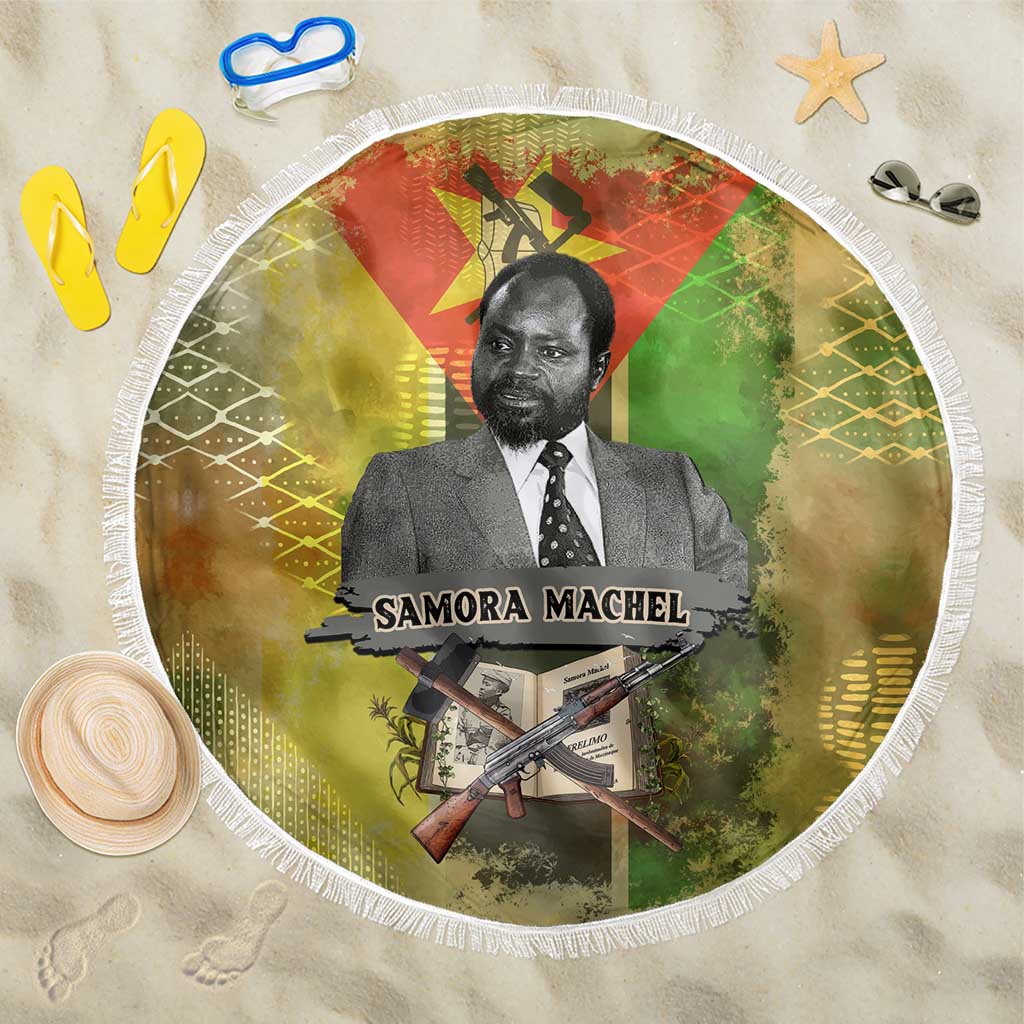 Samora Machel Beach Blanket Mozambique Flag Unity and Victory Quote Liberation Struggle - African Freedom Tribute - Wonder Print Shop