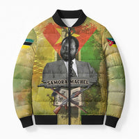 Samora Machel Bomber Puffer Jacket Mozambique Flag Unity and Victory Quote Liberation Struggle - African Freedom Tribute - Wonder Print Shop