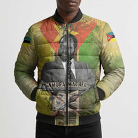 Samora Machel Bomber Puffer Jacket Mozambique Flag Unity and Victory Quote Liberation Struggle - African Freedom Tribute - Wonder Print Shop