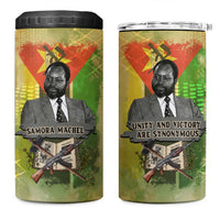Samora Machel 4 in 1 Can Cooler Tumbler Mozambique Flag Unity and Victory Quote Liberation Struggle - African Freedom Tribute - Wonder Print Shop
