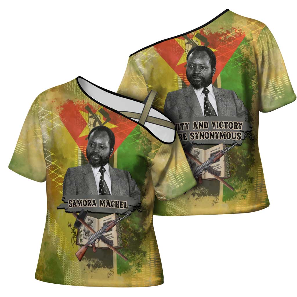 Samora Machel Cross Shoulder Shirt Mozambique Flag Unity and Victory Quote Liberation Struggle - African Freedom Tribute - Wonder Print Shop