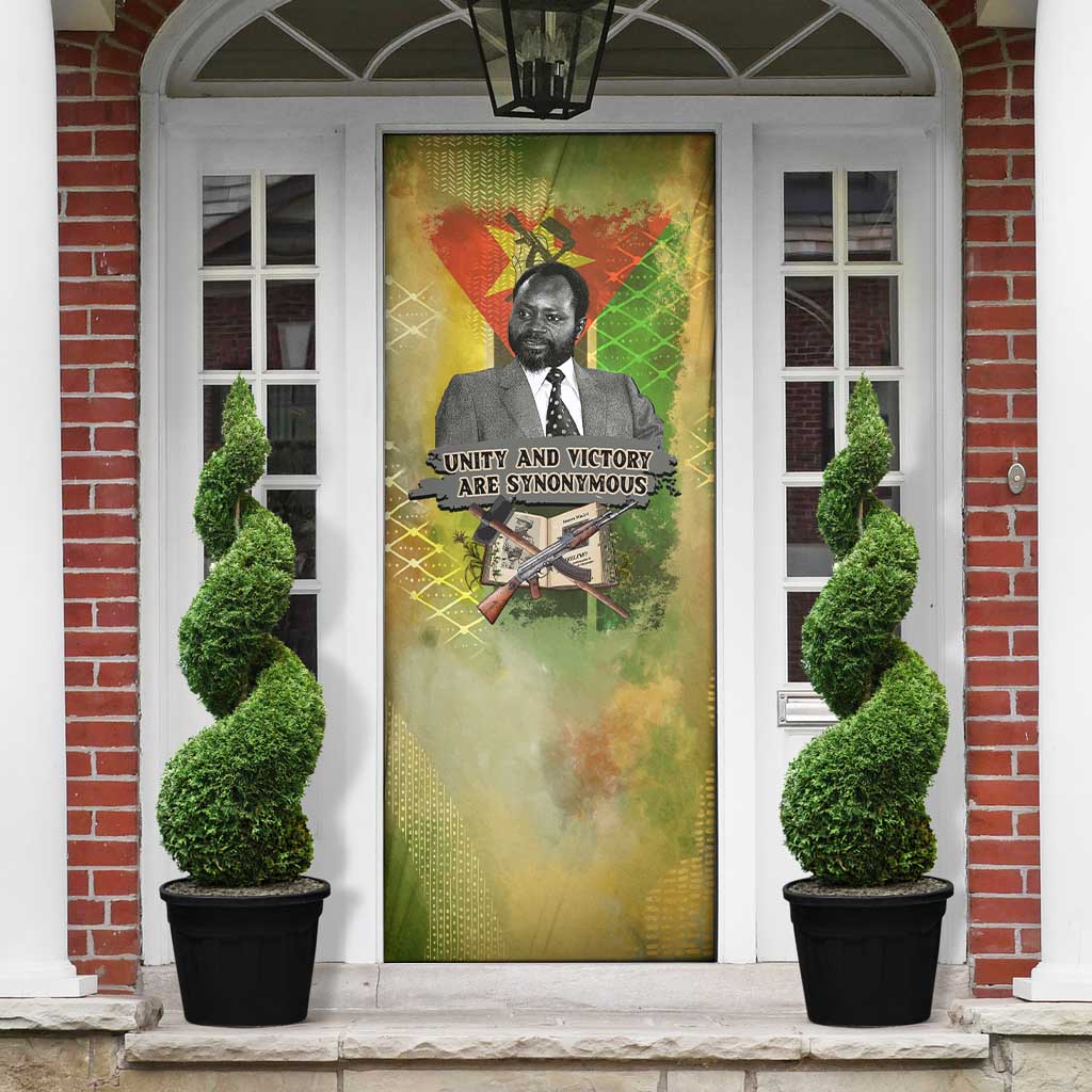 Samora Machel Door Cover Mozambique Flag Unity and Victory Quote Liberation Struggle - African Freedom Tribute - Wonder Print Shop