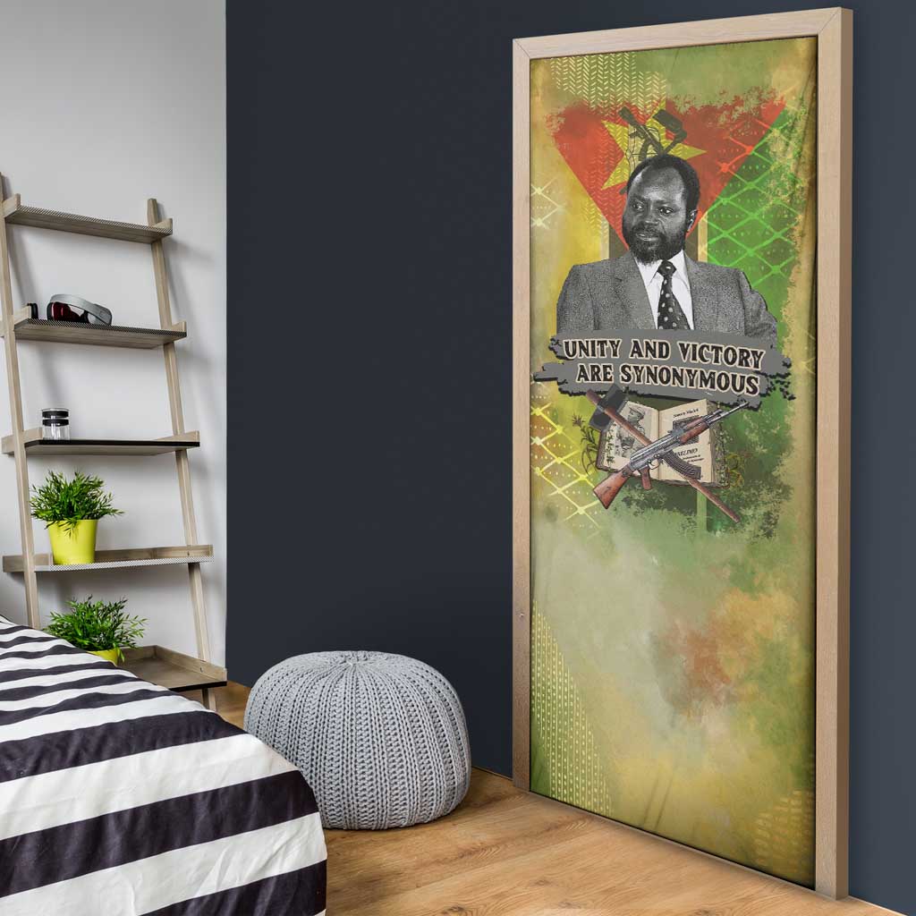 Samora Machel Door Cover Mozambique Flag Unity and Victory Quote Liberation Struggle - African Freedom Tribute - Wonder Print Shop