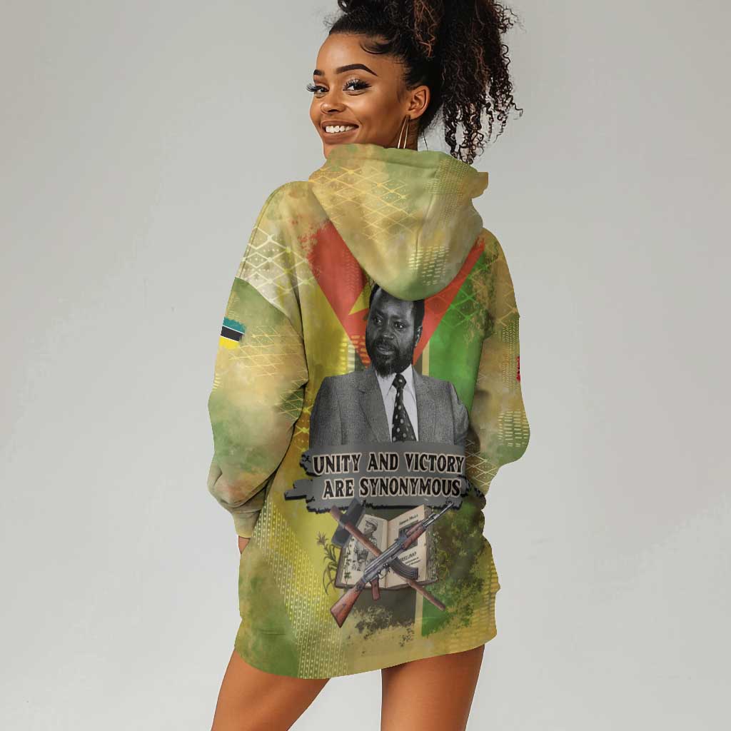 Samora Machel Hoodie Dress Mozambique Flag Unity and Victory Quote Liberation Struggle - African Freedom Tribute - Wonder Print Shop