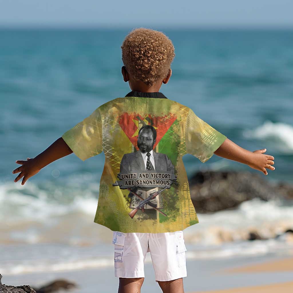 Samora Machel Kid Hawaiian Shirt Mozambique Flag Unity and Victory Quote Liberation Struggle - African Freedom Tribute - Wonder Print Shop