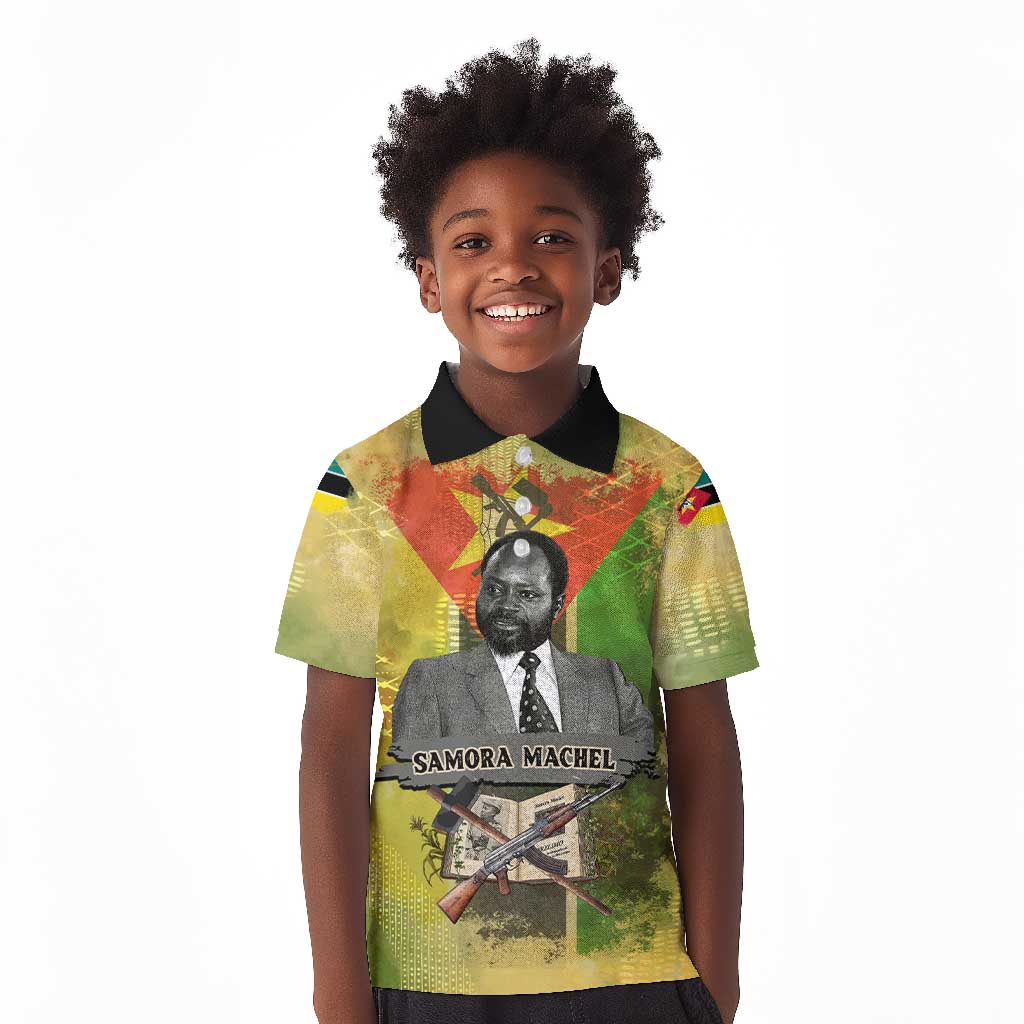 Samora Machel Kid Polo Shirt Mozambique Flag Unity and Victory Quote Liberation Struggle - African Freedom Tribute - Wonder Print Shop