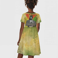 Samora Machel Kid Short Sleeve Dress Mozambique Flag Unity and Victory Quote Liberation Struggle - African Freedom Tribute - Wonder Print Shop