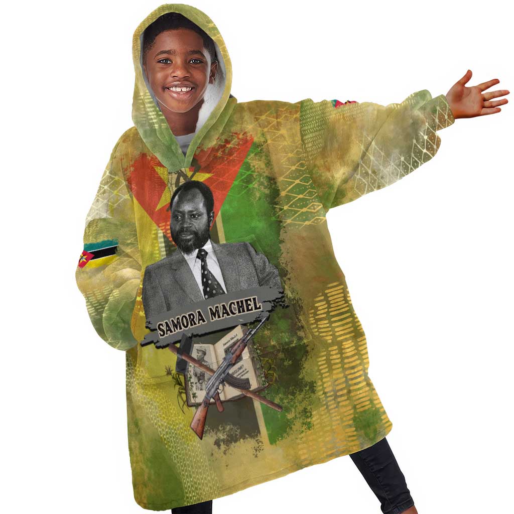 Samora Machel Kid Wearable Blanket Hoodie Mozambique Flag Unity and Victory Quote Liberation Struggle - African Freedom Tribute - Wonder Print Shop