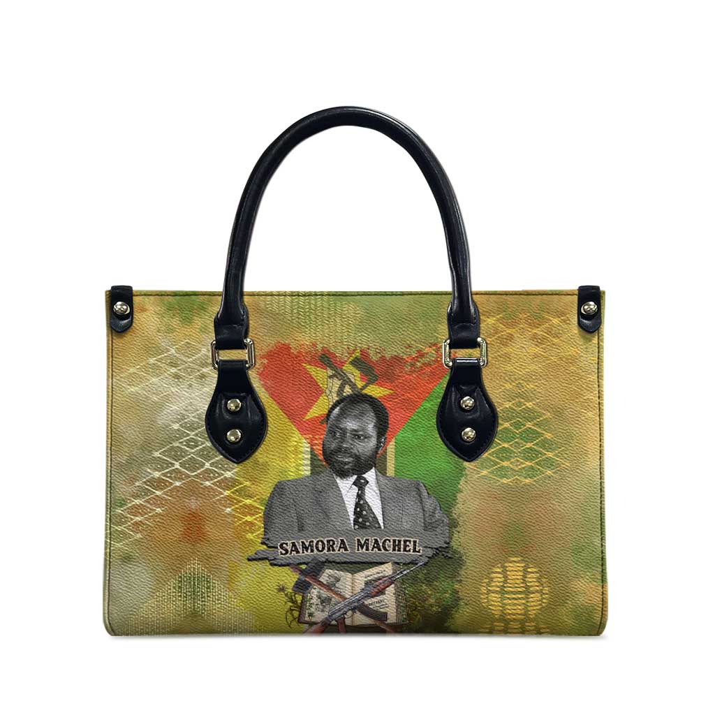 Samora Machel Leather Bag Mozambique Flag Unity and Victory Quote Liberation Struggle - African Freedom Tribute - Wonder Print Shop