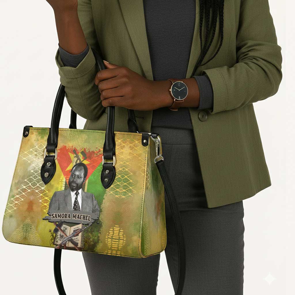 Samora Machel Leather Bag Mozambique Flag Unity and Victory Quote Liberation Struggle - African Freedom Tribute - Wonder Print Shop