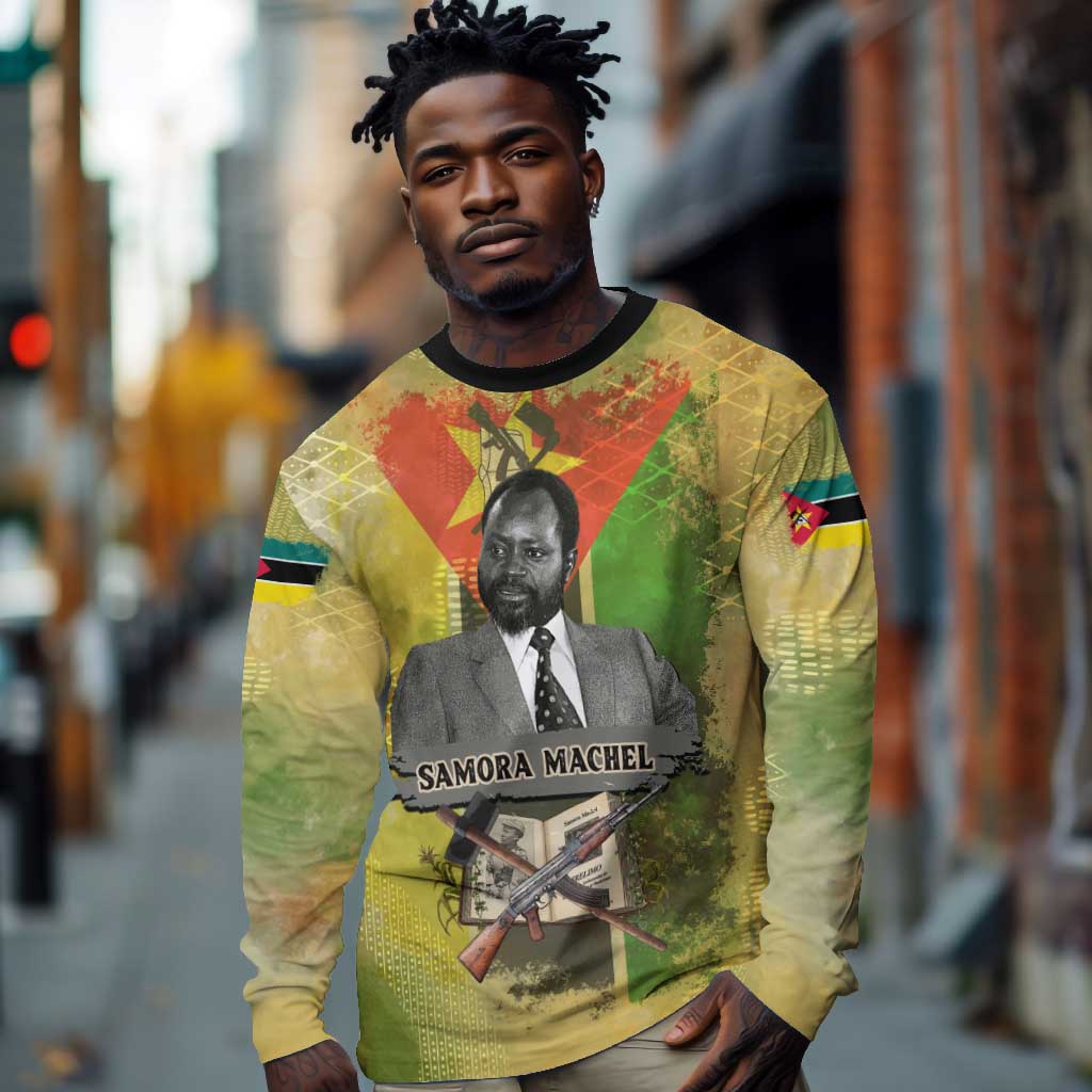 Samora Machel Long Sleeve Shirt Mozambique Flag Unity and Victory Quote Liberation Struggle - African Freedom Tribute - Wonder Print Shop