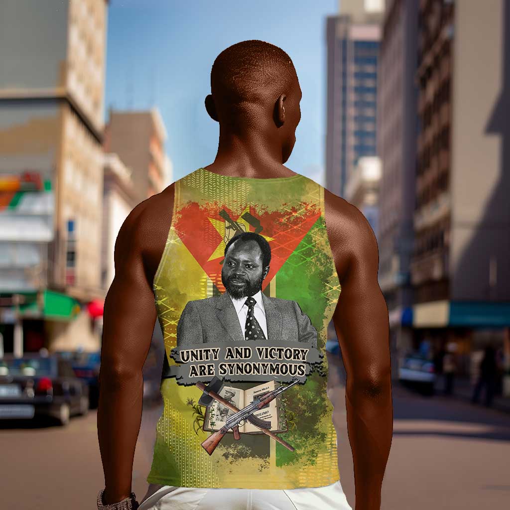 Samora Machel Men Tank Top Mozambique Flag Unity and Victory Quote Liberation Struggle - African Freedom Tribute - Wonder Print Shop