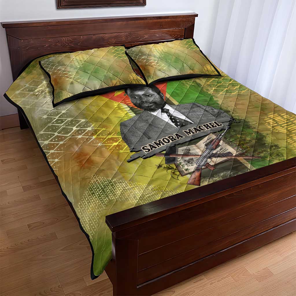 Samora Machel Quilt Bed Set Mozambique Flag Unity and Victory Quote Liberation Struggle - African Freedom Tribute - Wonder Print Shop