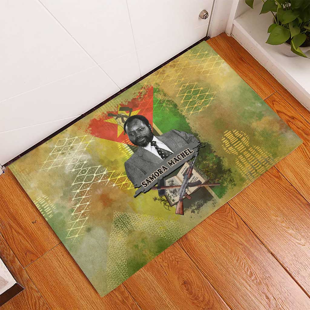 Samora Machel Rubber Doormat Mozambique Flag Unity and Victory Quote Liberation Struggle - African Freedom Tribute - Wonder Print Shop