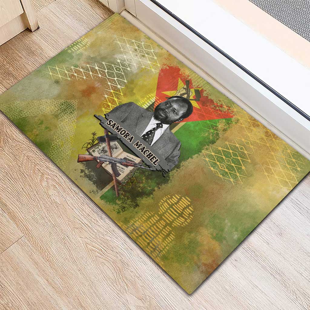 Samora Machel Rubber Doormat Mozambique Flag Unity and Victory Quote Liberation Struggle - African Freedom Tribute - Wonder Print Shop