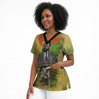 Samora Machel Scrub Top Mozambique Flag Unity and Victory Quote Liberation Struggle - African Freedom Tribute - Wonder Print Shop