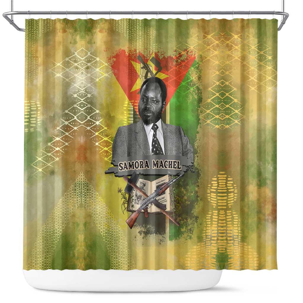 Samora Machel Shower Curtain Mozambique Flag Unity and Victory Quote Liberation Struggle - African Freedom Tribute - Wonder Print Shop