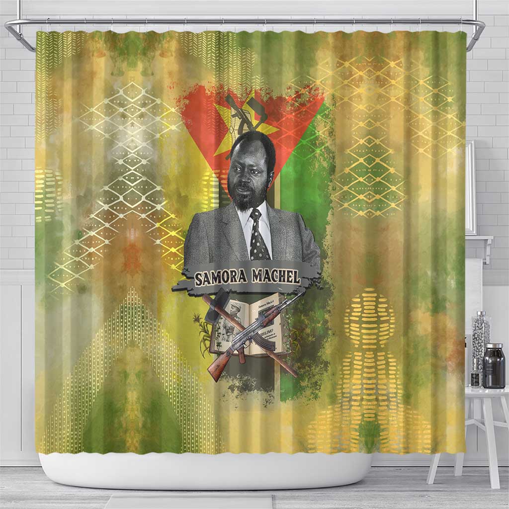 Samora Machel Shower Curtain Mozambique Flag Unity and Victory Quote Liberation Struggle - African Freedom Tribute - Wonder Print Shop