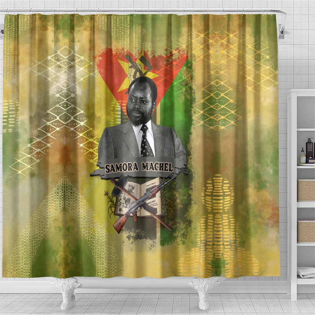 Samora Machel Shower Curtain Mozambique Flag Unity and Victory Quote Liberation Struggle - African Freedom Tribute - Wonder Print Shop
