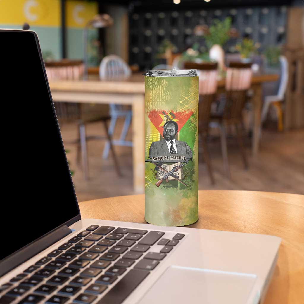 Samora Machel Skinny Tumbler Mozambique Flag Unity and Victory Quote Liberation Struggle - African Freedom Tribute - Wonder Print Shop