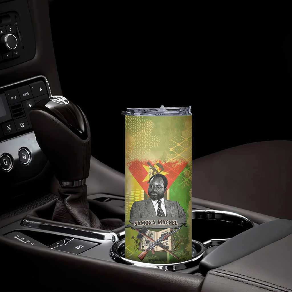 Samora Machel Skinny Tumbler Mozambique Flag Unity and Victory Quote Liberation Struggle - African Freedom Tribute - Wonder Print Shop