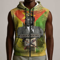 Samora Machel Sleeveless Zip Hoodie Mozambique Flag Unity and Victory Quote Liberation Struggle - African Freedom Tribute - Wonder Print Shop