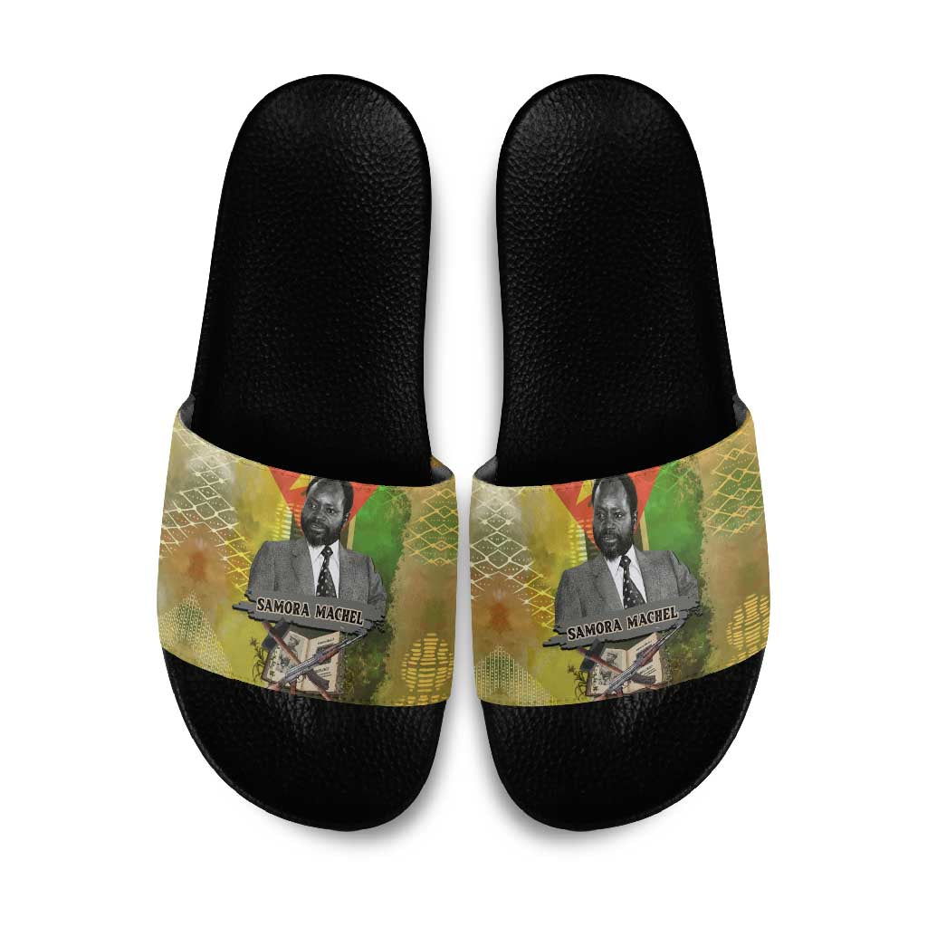 Samora Machel Slide Sandals Mozambique Flag Unity and Victory Quote Liberation Struggle - African Freedom Tribute - Wonder Print Shop