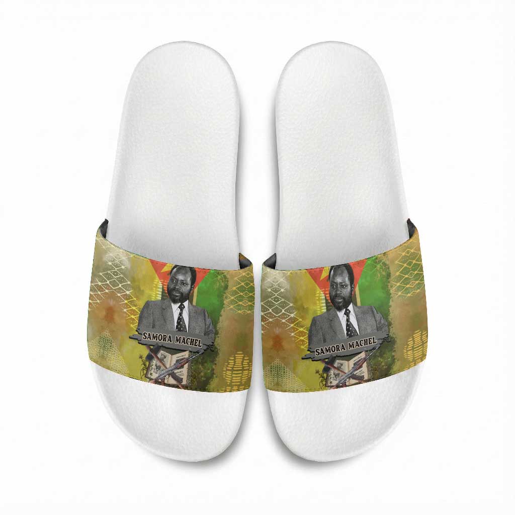Samora Machel Slide Sandals Mozambique Flag Unity and Victory Quote Liberation Struggle - African Freedom Tribute - Wonder Print Shop