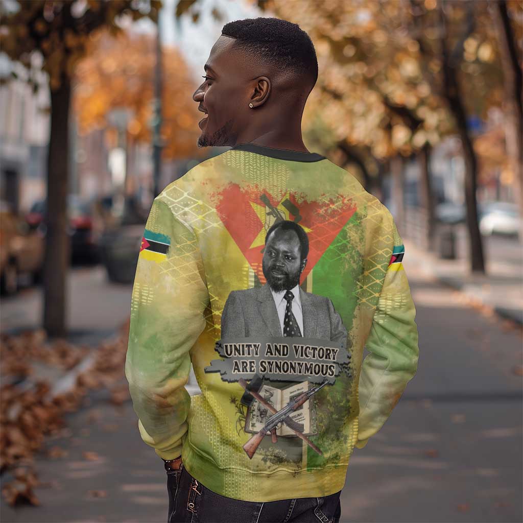 Samora Machel Sweatshirt Mozambique Flag Unity and Victory Quote Liberation Struggle - African Freedom Tribute - Wonder Print Shop