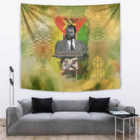Samora Machel Tapestry Mozambique Flag Unity and Victory Quote Liberation Struggle - African Freedom Tribute - Wonder Print Shop