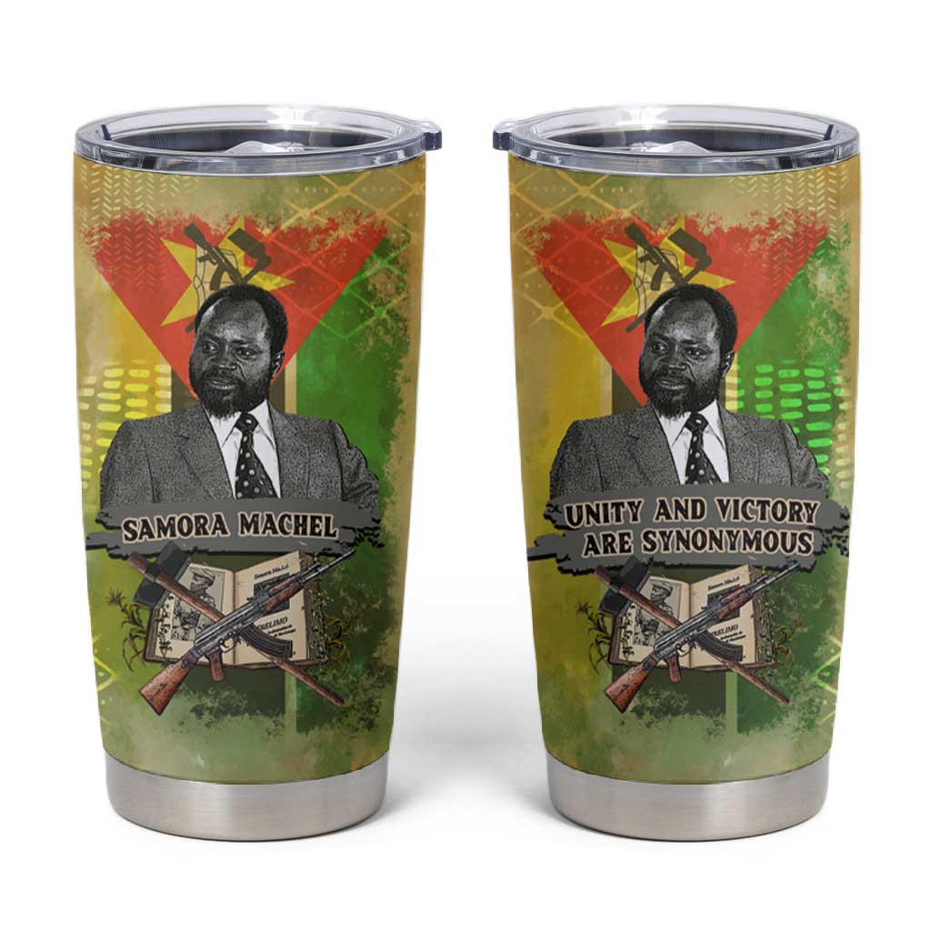 Samora Machel Tumbler Cup Mozambique Flag Unity and Victory Quote Liberation Struggle - African Freedom Tribute - Wonder Print Shop