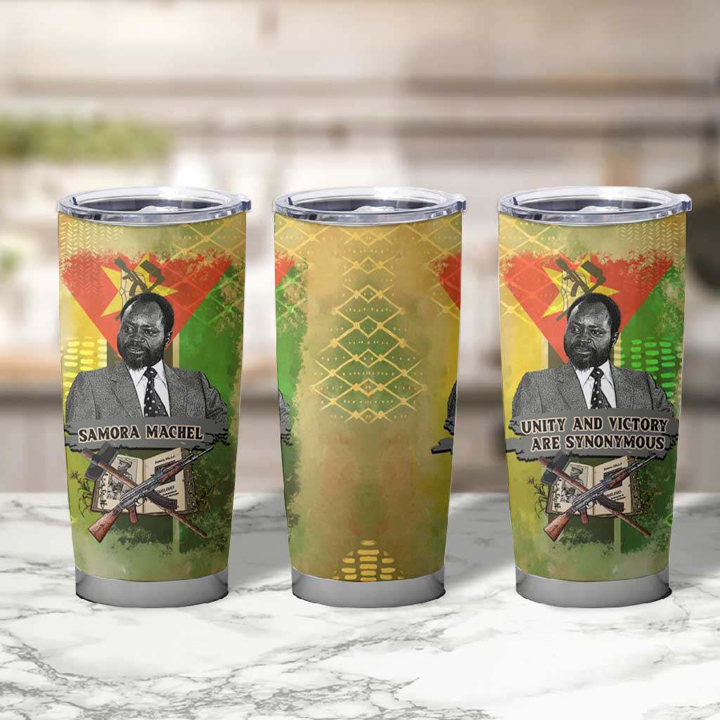 Samora Machel Tumbler Cup Mozambique Flag Unity and Victory Quote Liberation Struggle - African Freedom Tribute - Wonder Print Shop