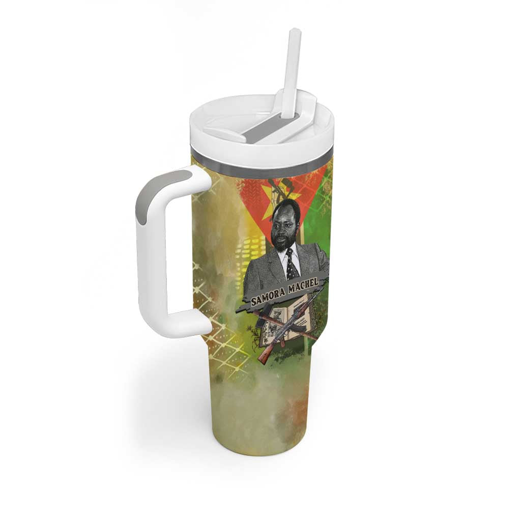 Samora Machel Tumbler With Handle Mozambique Flag Unity and Victory Quote Liberation Struggle - African Freedom Tribute - Wonder Print Shop
