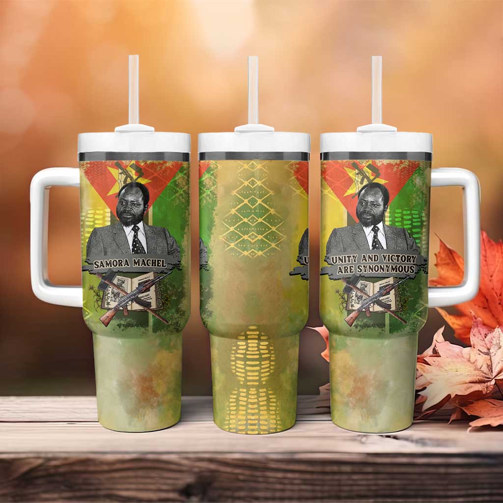 Samora Machel Tumbler With Handle Mozambique Flag Unity and Victory Quote Liberation Struggle - African Freedom Tribute - Wonder Print Shop