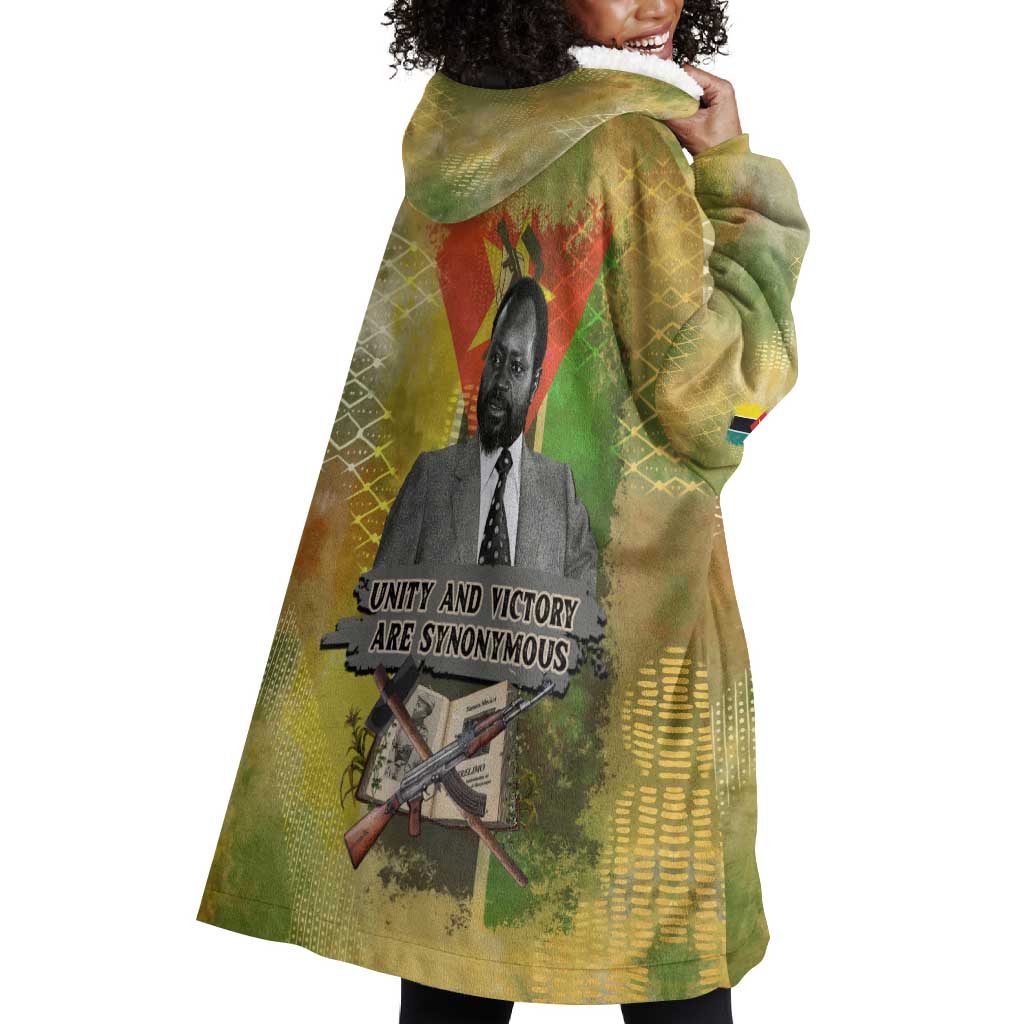 Samora Machel Wearable Blanket Hoodie Mozambique Flag Unity and Victory Quote Liberation Struggle - African Freedom Tribute - Wonder Print Shop