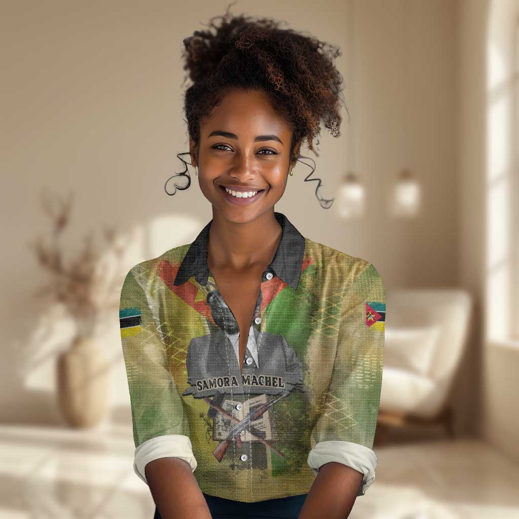 Samora Machel Women Casual Shirt Mozambique Flag Unity and Victory Quote Liberation Struggle - African Freedom Tribute - Wonder Print Shop