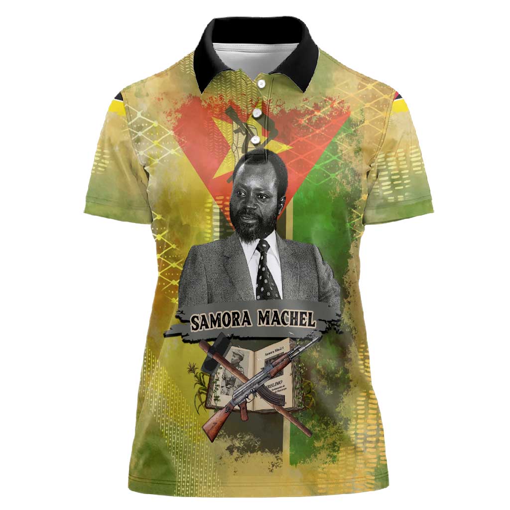 Samora Machel Women Polo Shirt Mozambique Flag Unity and Victory Quote Liberation Struggle - African Freedom Tribute - Wonder Print Shop