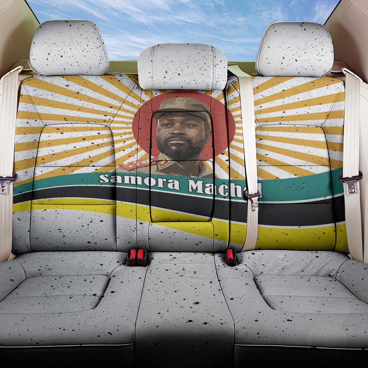 Samora Machel Back Car Seat Cover Radiant Sunburst Bold Anti-Colonial Quote Mozambique Liberation - African Revolutionary Art - Wonder Print Shop