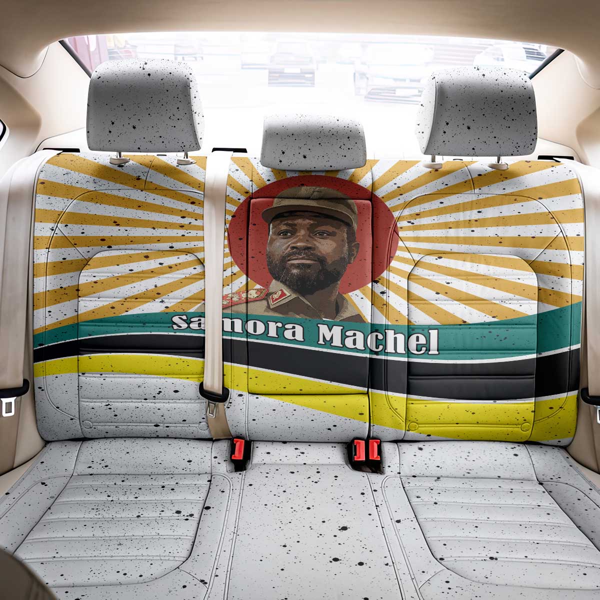 Samora Machel Back Car Seat Cover Radiant Sunburst Bold Anti-Colonial Quote Mozambique Liberation - African Revolutionary Art - Wonder Print Shop