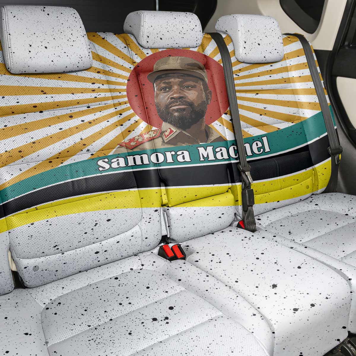 Samora Machel Back Car Seat Cover Radiant Sunburst Bold Anti-Colonial Quote Mozambique Liberation - African Revolutionary Art - Wonder Print Shop