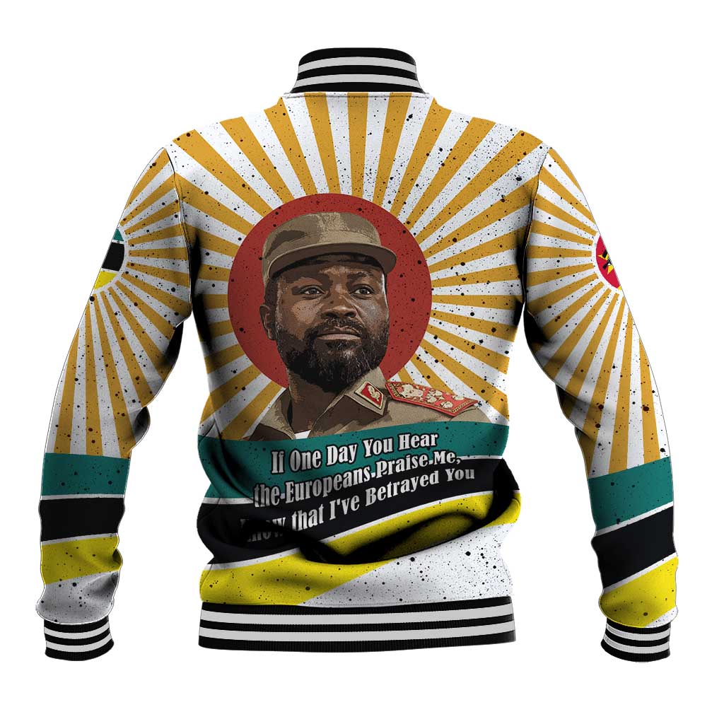 Samora Machel Baseball Jacket Radiant Sunburst Bold Anti-Colonial Quote Mozambique Liberation - African Revolutionary Art - Wonder Print Shop
