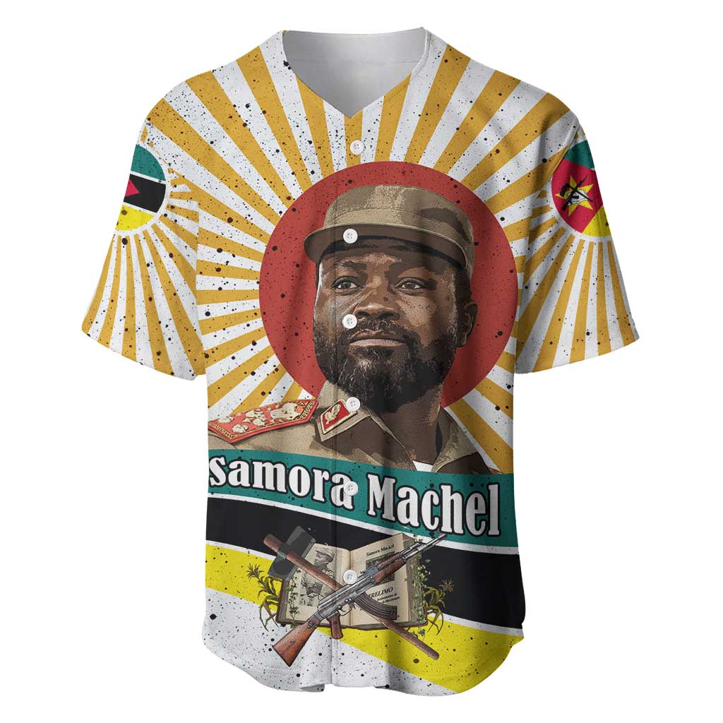 Samora Machel Baseball Jersey Radiant Sunburst Bold Anti-Colonial Quote Mozambique Liberation - African Revolutionary Art - Wonder Print Shop
