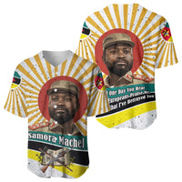 Samora Machel Baseball Jersey Radiant Sunburst Bold Anti-Colonial Quote Mozambique Liberation - African Revolutionary Art - Wonder Print Shop