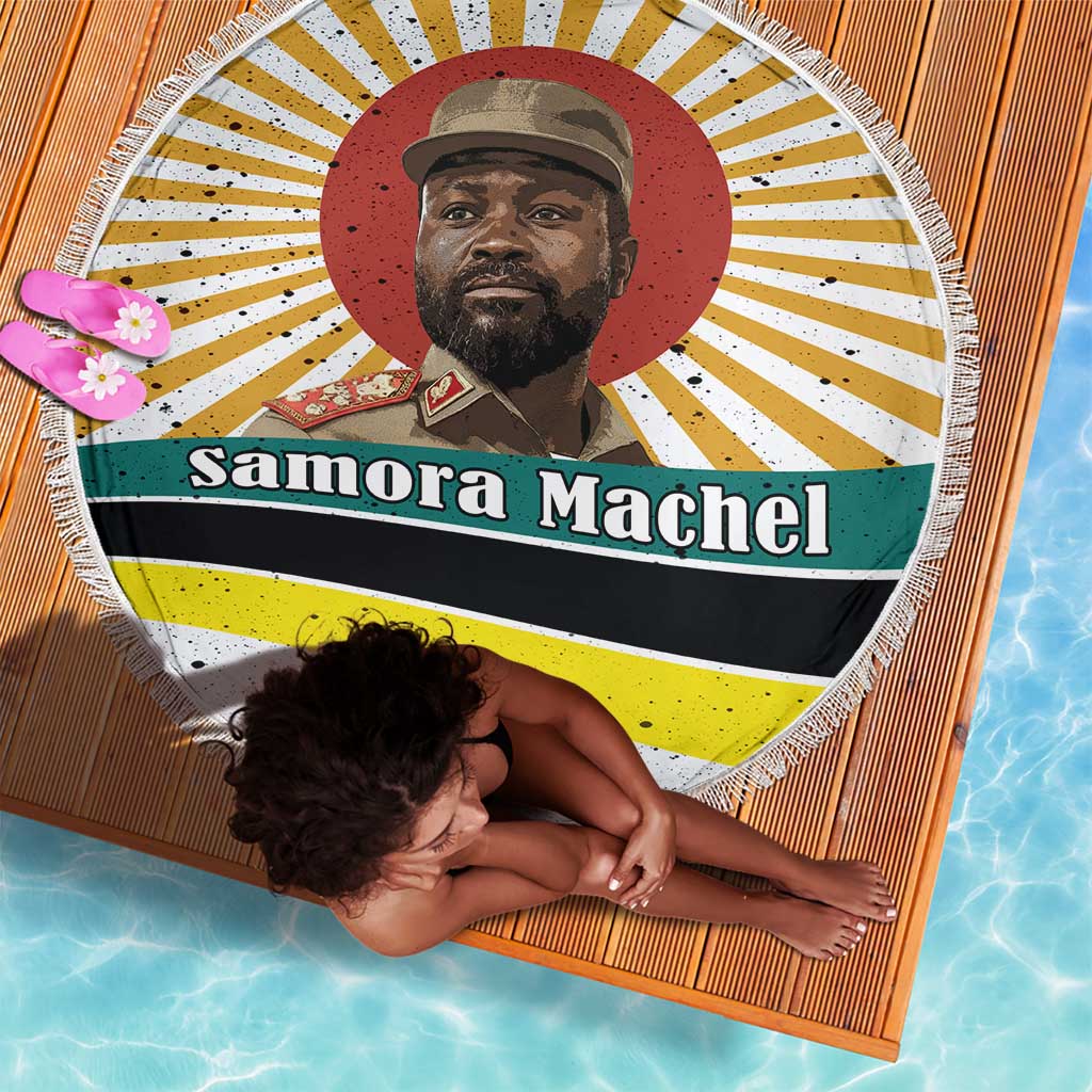 Samora Machel Beach Blanket Radiant Sunburst Bold Anti-Colonial Quote Mozambique Liberation - African Revolutionary Art - undefined