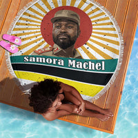 Samora Machel Beach Blanket Radiant Sunburst Bold Anti-Colonial Quote Mozambique Liberation - African Revolutionary Art - undefined