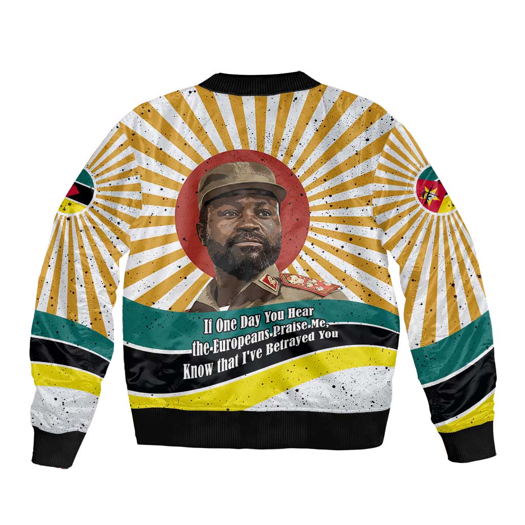 Samora Machel Bomber Jacket Radiant Sunburst Bold Anti-Colonial Quote Mozambique Liberation - African Revolutionary Art - Wonder Print Shop