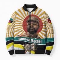 Samora Machel Bomber Puffer Jacket Radiant Sunburst Bold Anti-Colonial Quote Mozambique Liberation - African Revolutionary Art - Wonder Print Shop